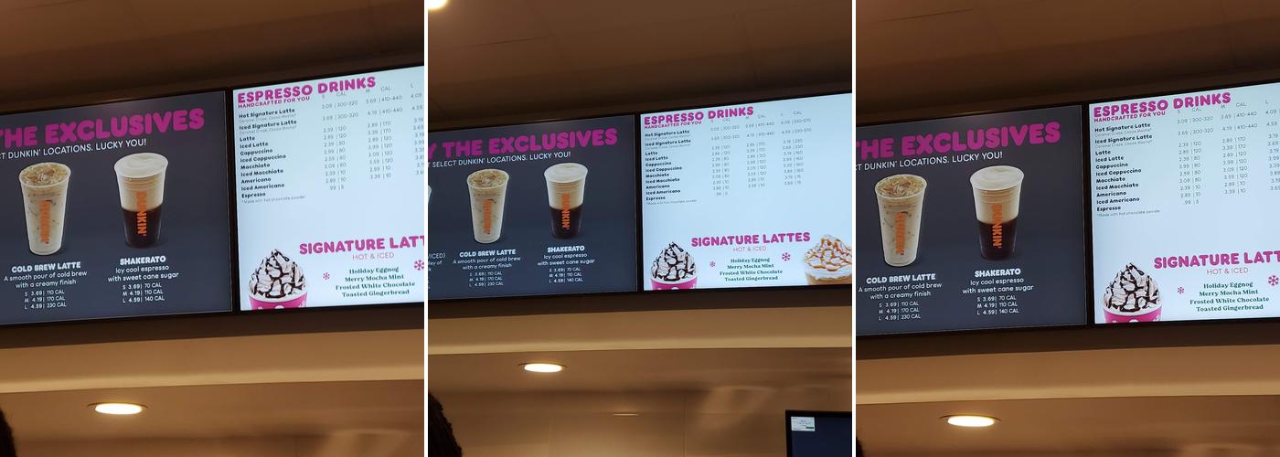 Dunkin' Menu
