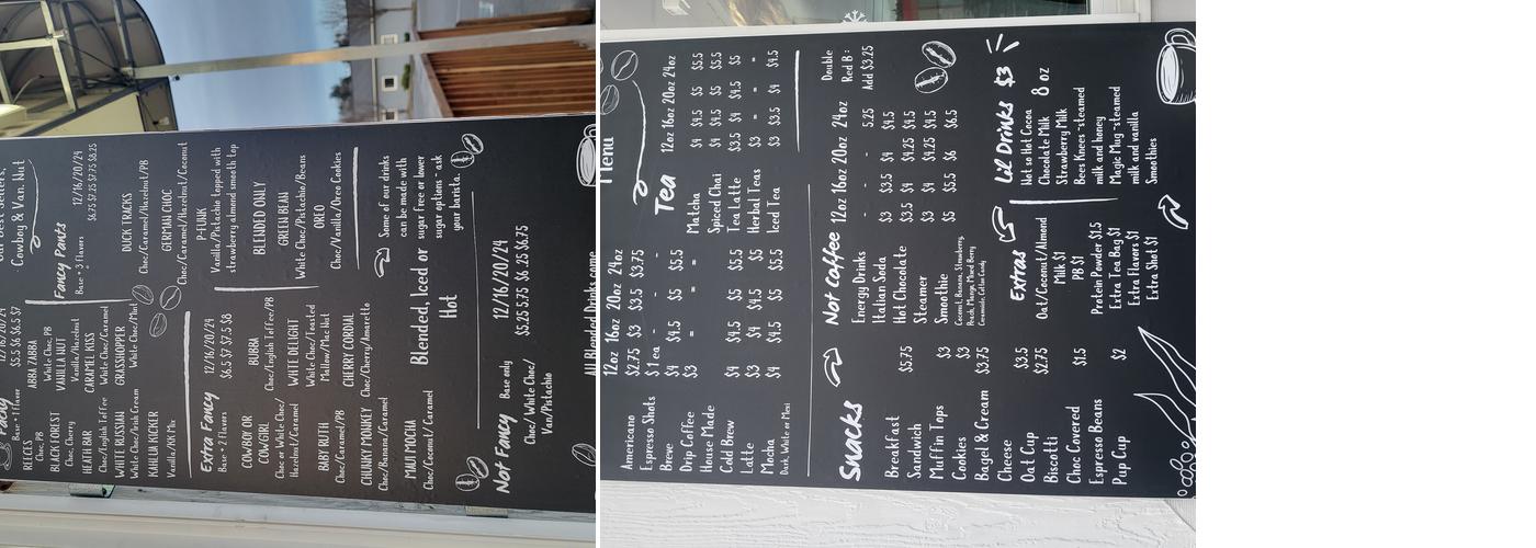 Exspresso's Menu