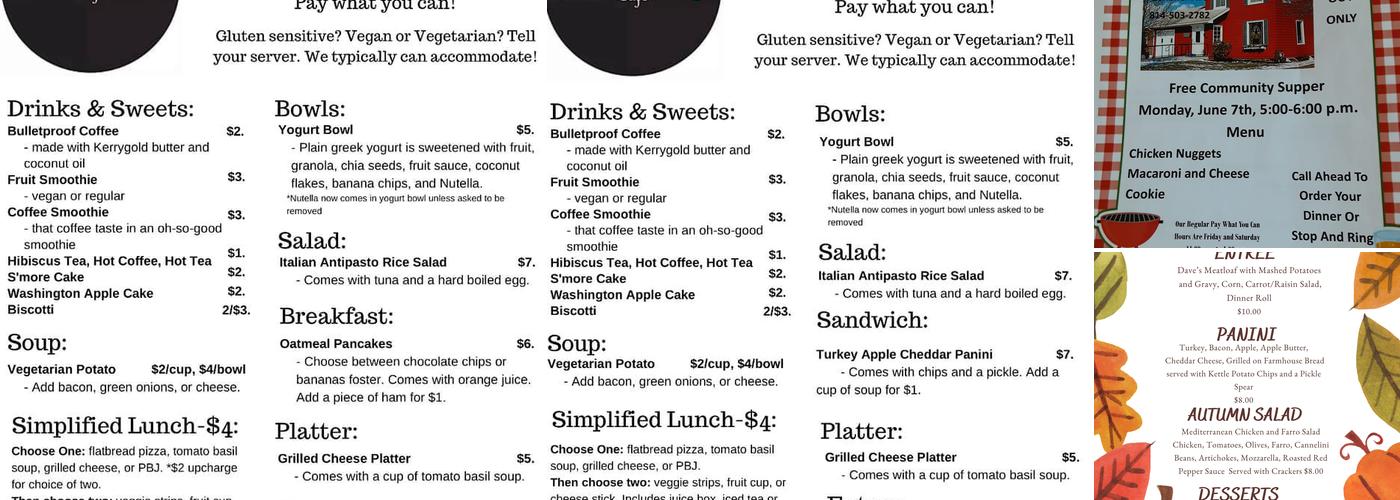 The Soul Platter Cafe Menu