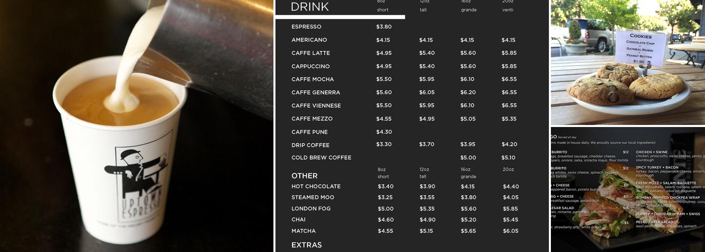 Uptown Espresso - Magnolia Menu