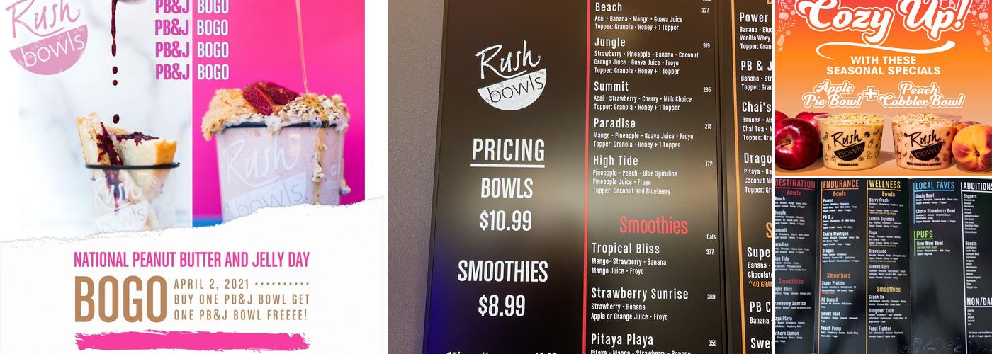 Rush Bowls Menu