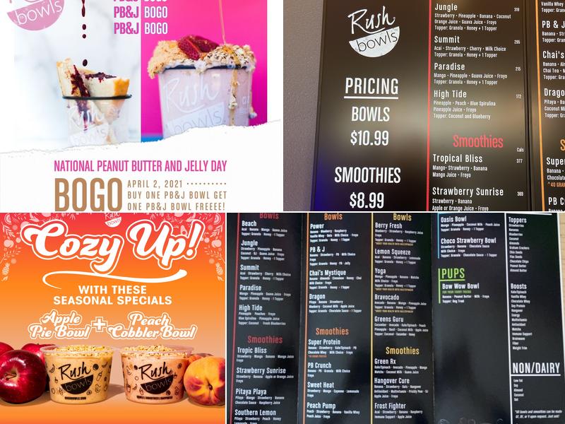 Rush Bowls Menu
