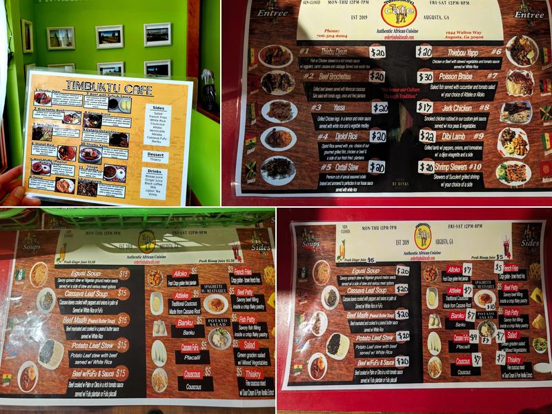 Timbuktu cafe Menu