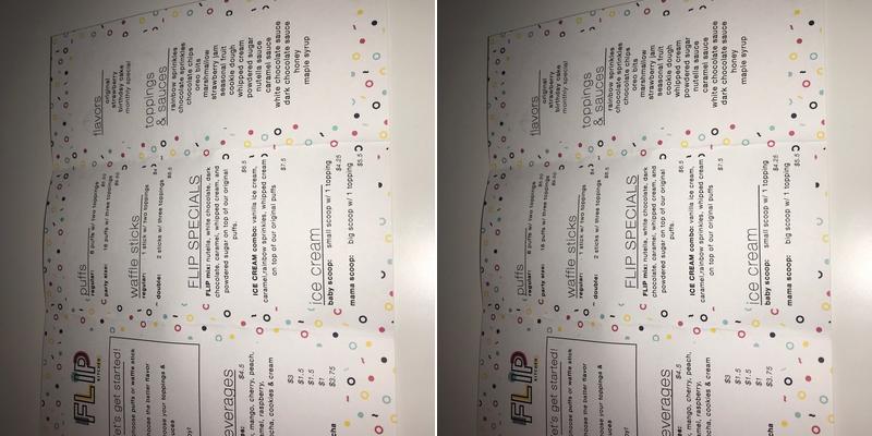 Flip Co Menu