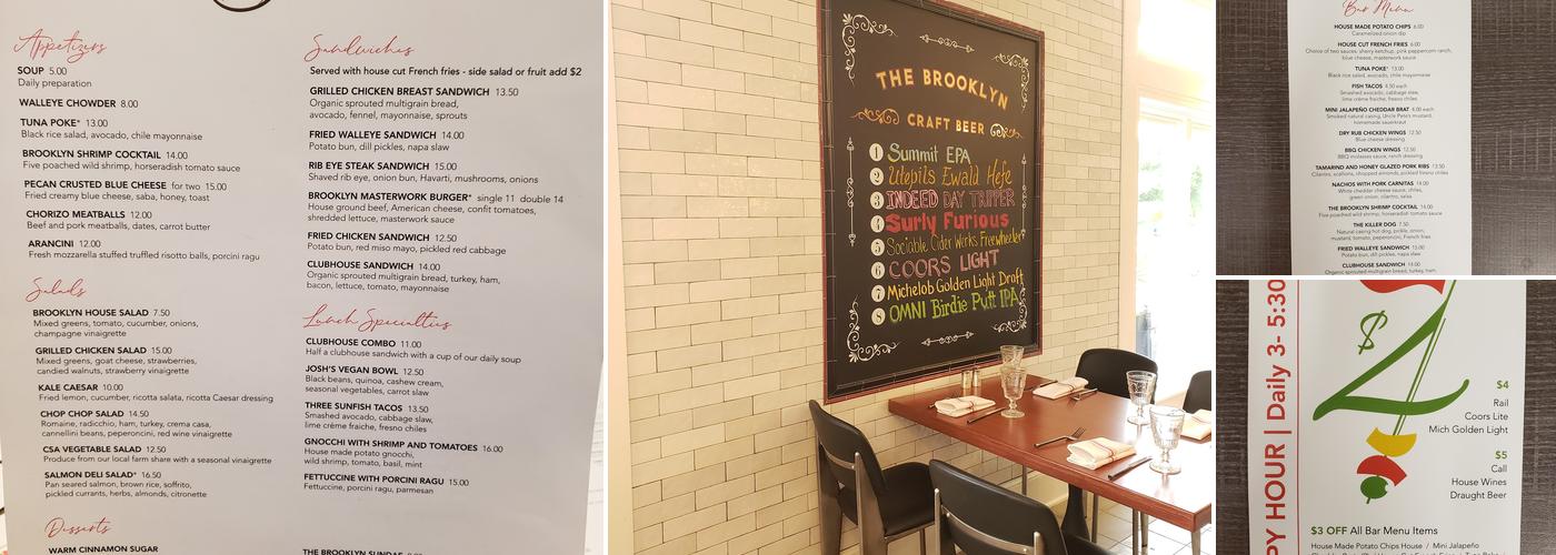 The Brooklyn Restaurant and Bar Menu
