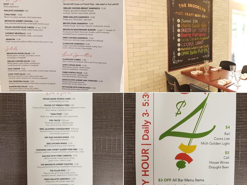 The Brooklyn Restaurant and Bar Menu