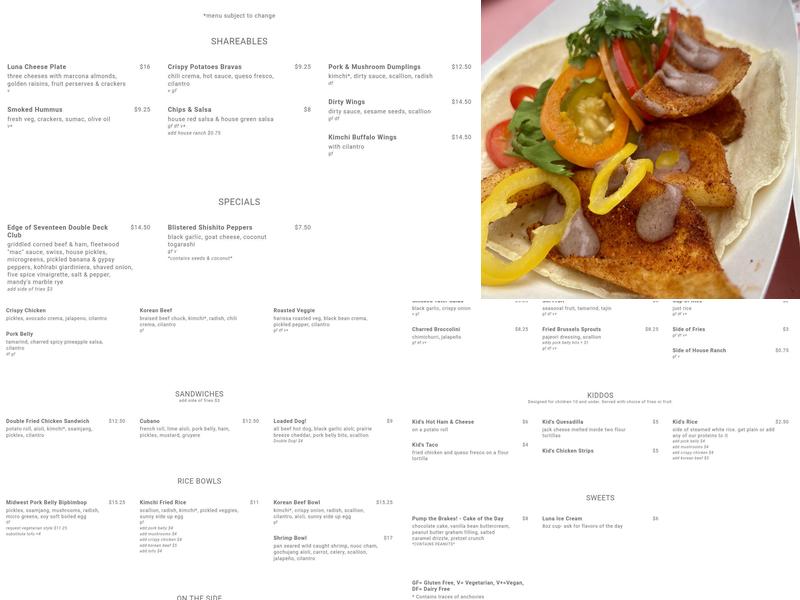 Sol Ave. Kitchen Menu