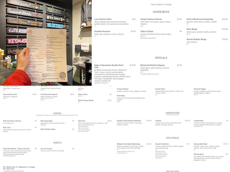 Sol Ave. Kitchen Menu