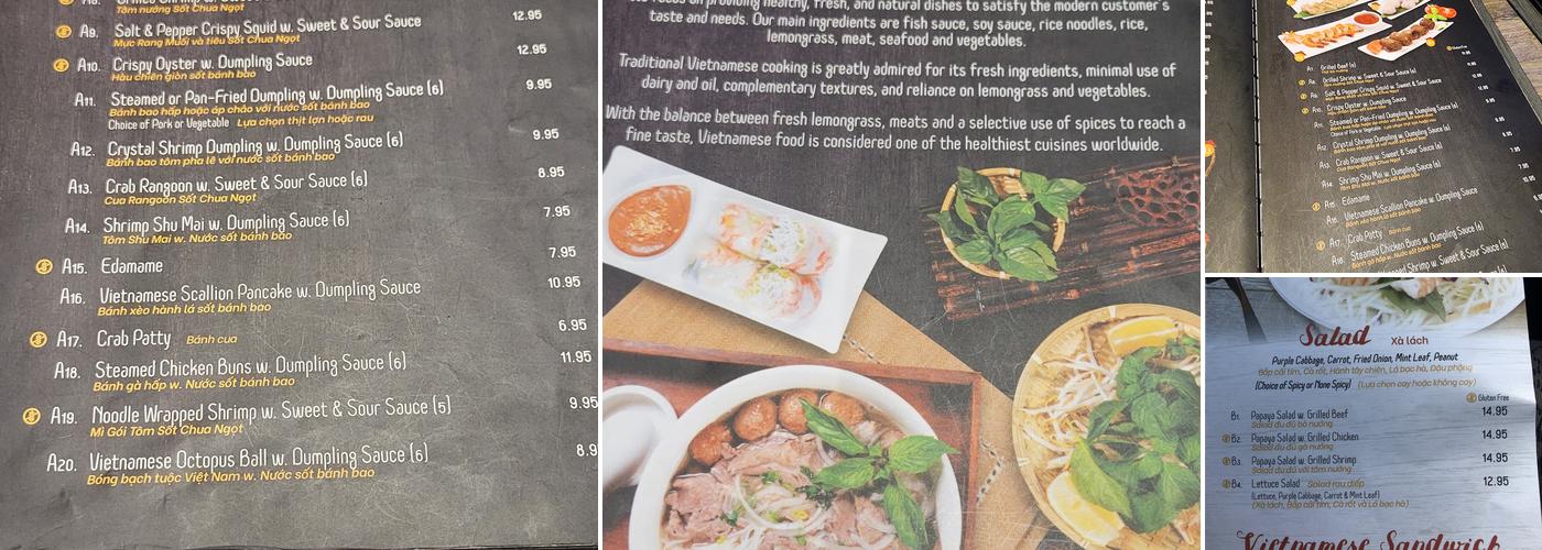 Pho Fans Menu