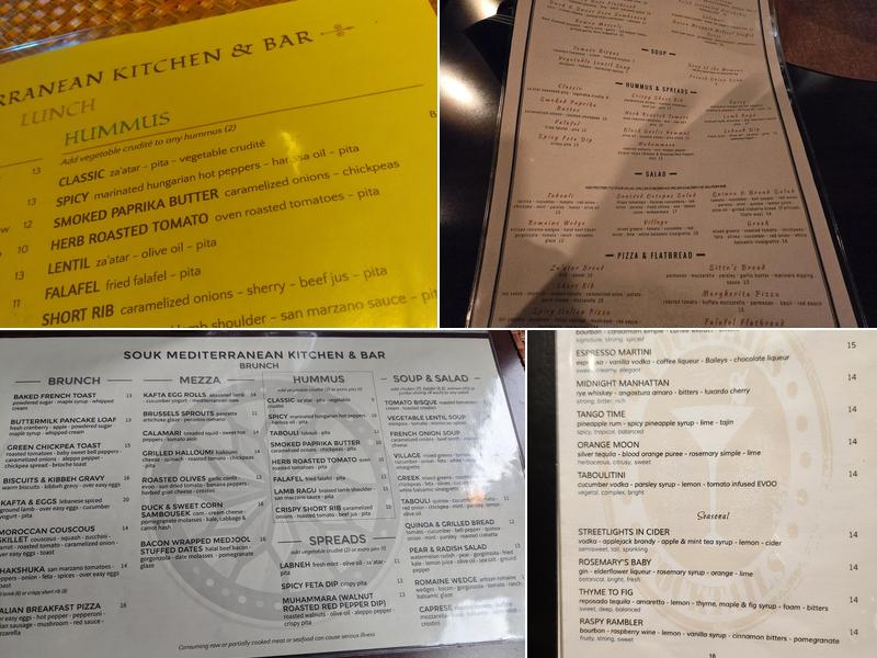 Souk Mediterranean Kitchen and Bar Menu