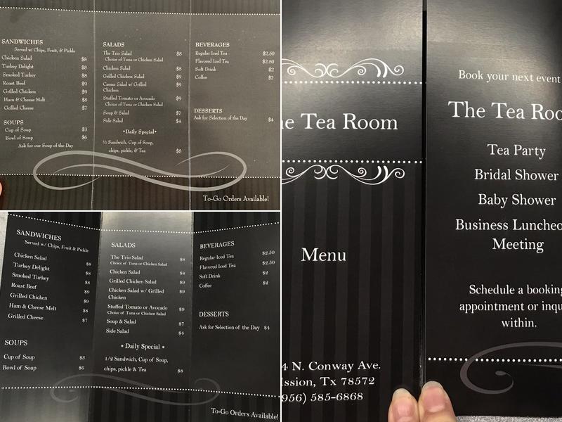 De'vine Tea Room LLC Menu