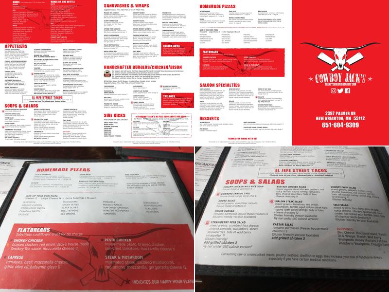 Cowboy Jacks Menu