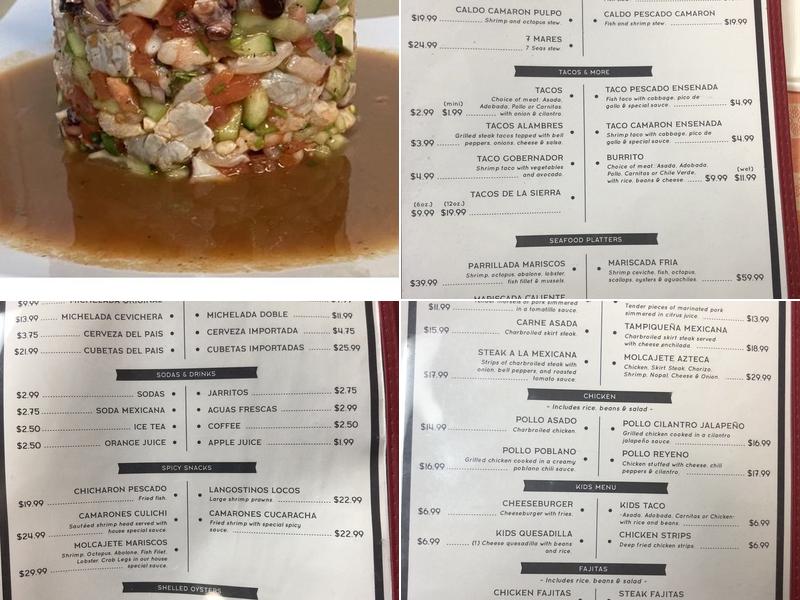 Ceviches & Beer Menu