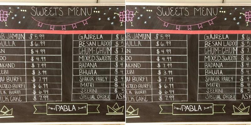 Pabla Sweets and Catering Menu