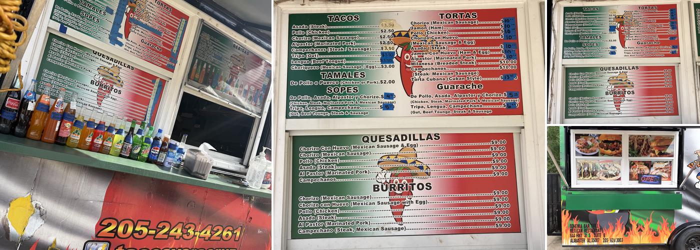 Tacos Veracruz Menu