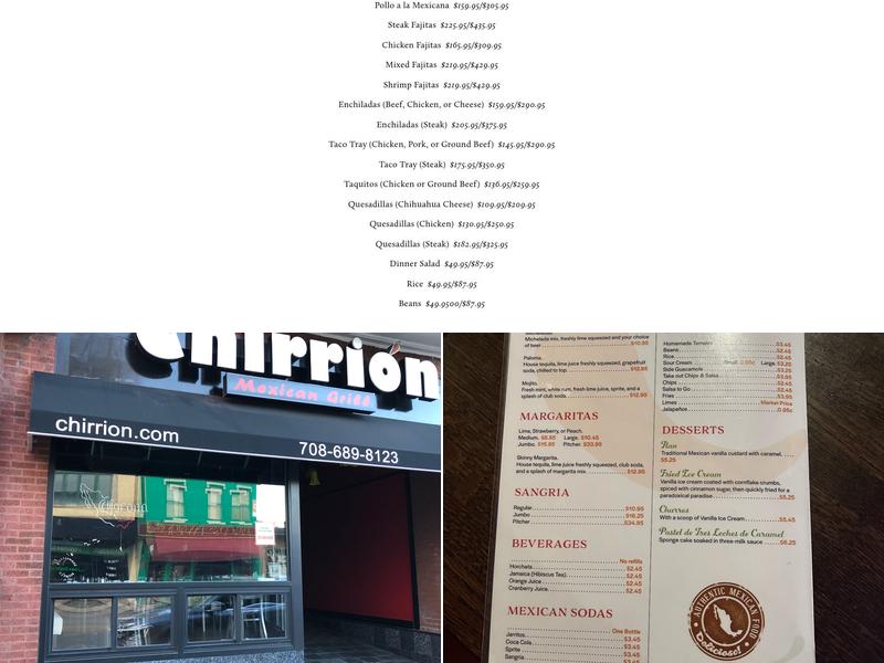 Chirrion Mexican Grill Menu