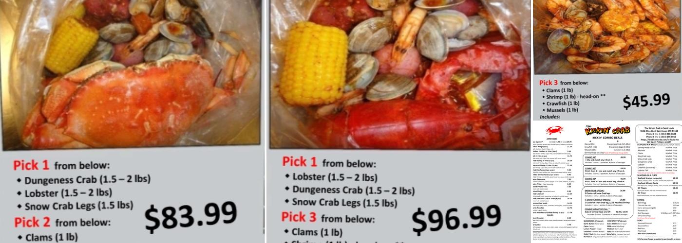 The Kickin' Crab Menu