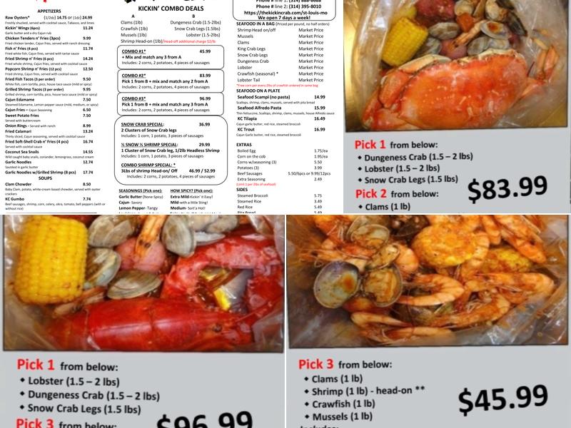 The Kickin' Crab Menu