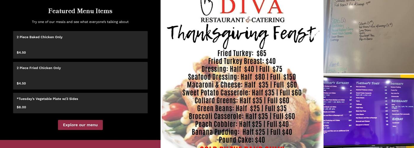 Cooking Diva Menu