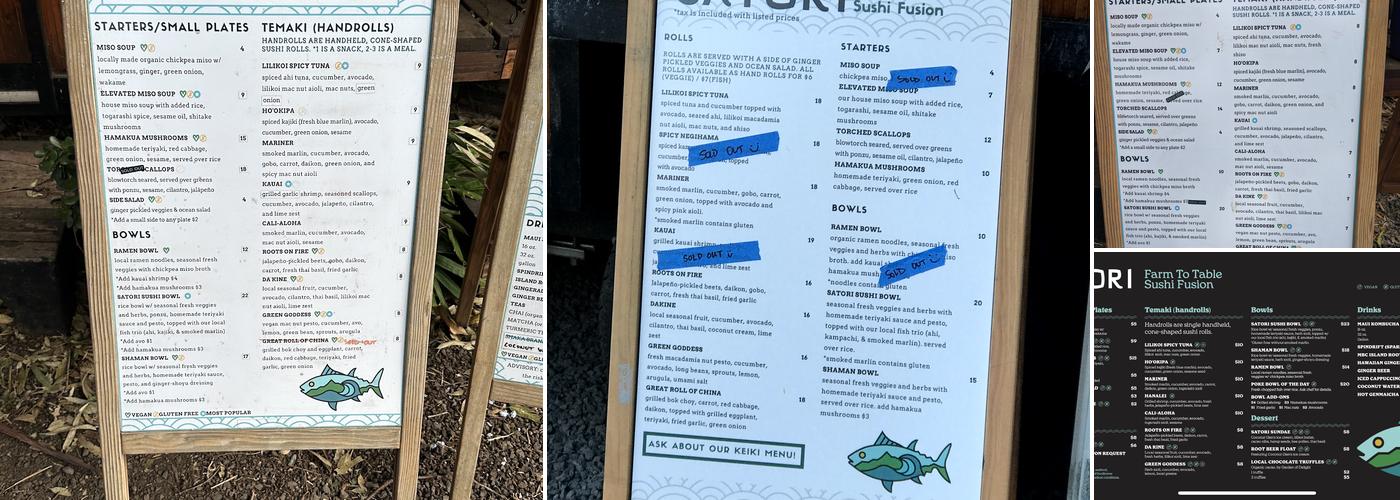 Satori Menu