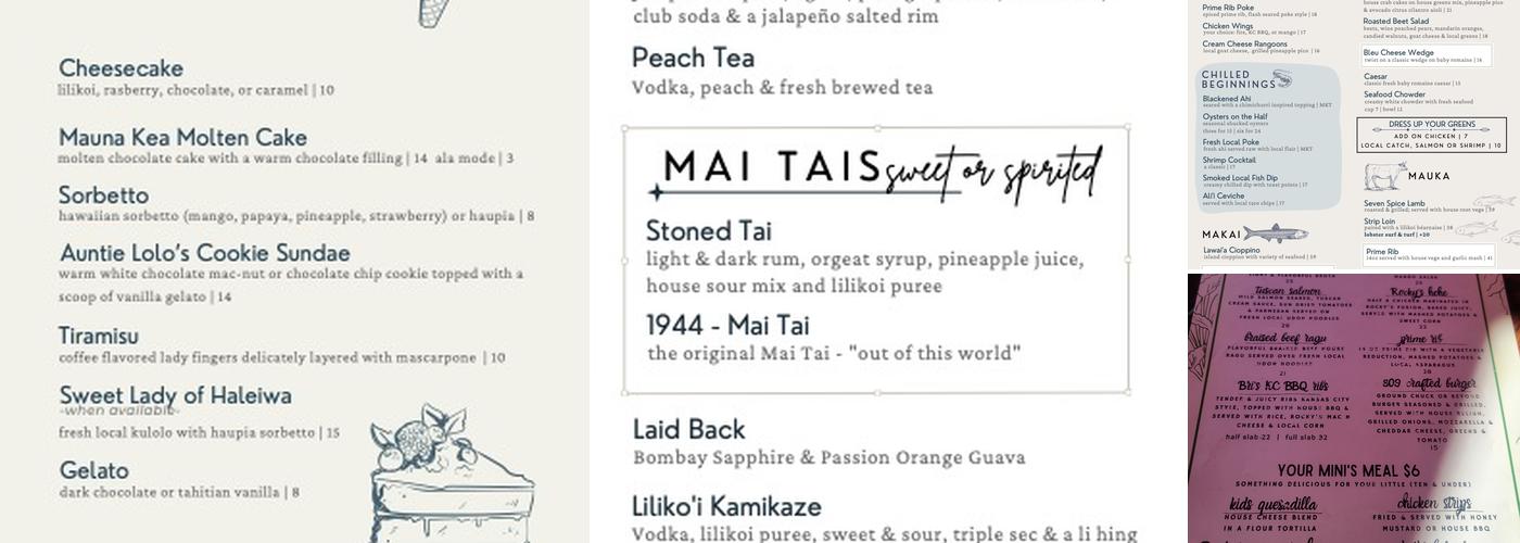 Stonefish Grill Menu