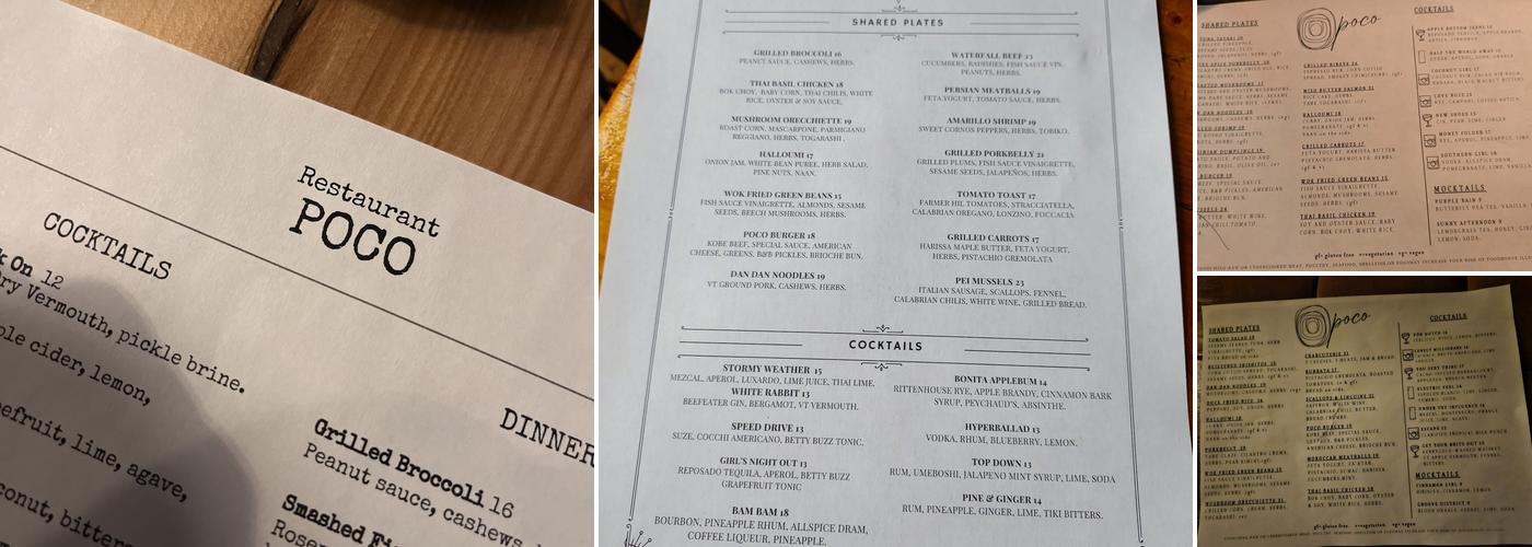 Restaurant Poco Menu