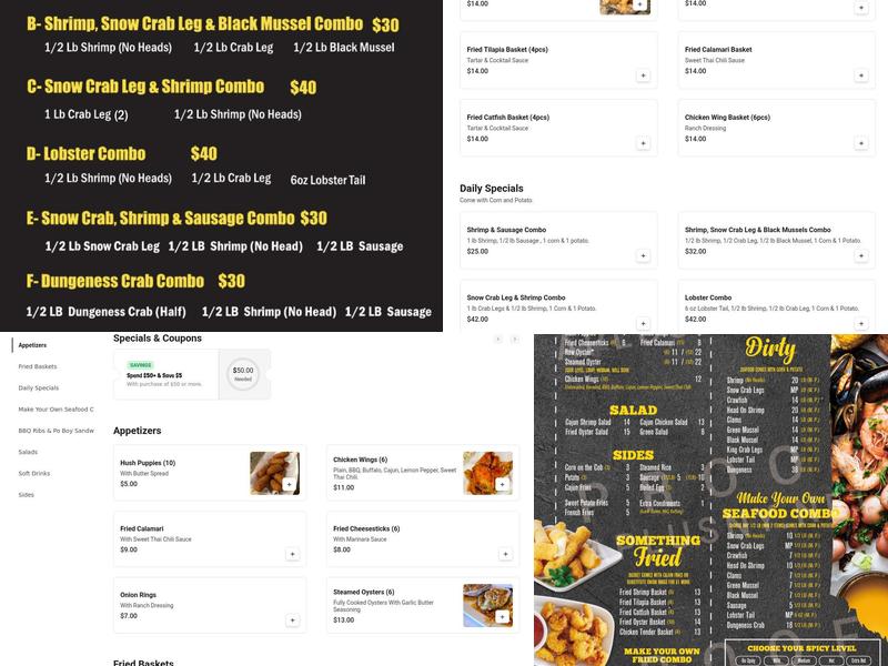 Shake Shake Seafood Monroe Menu