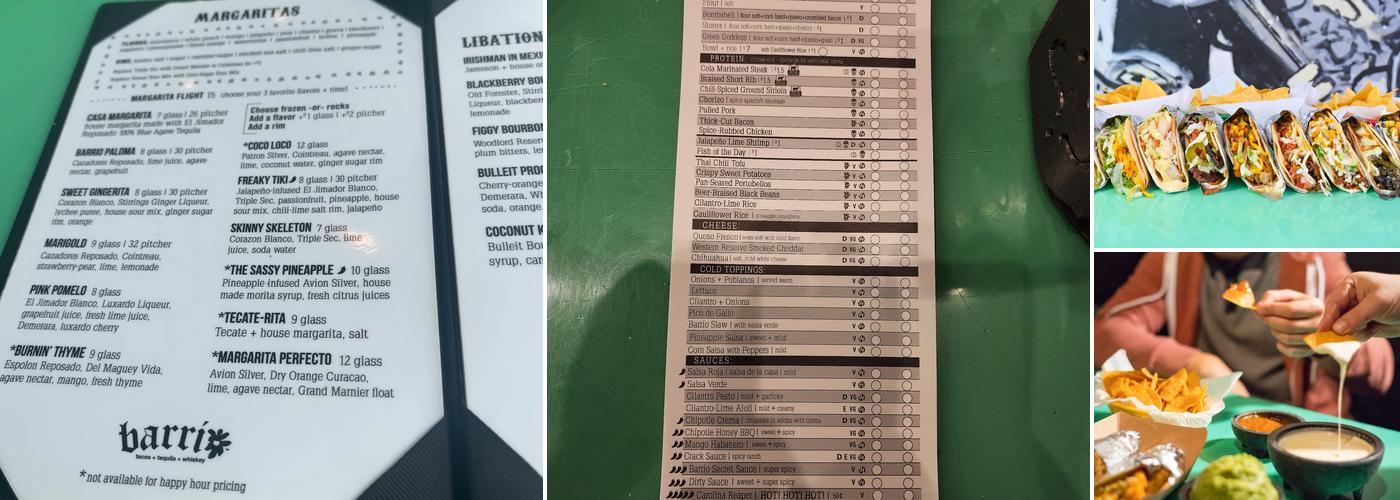 Barrio Tacos Kent Menu