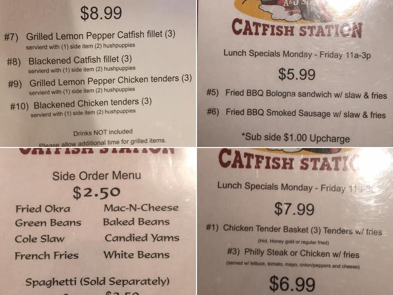 A&J's Catfish Station Millington Menu
