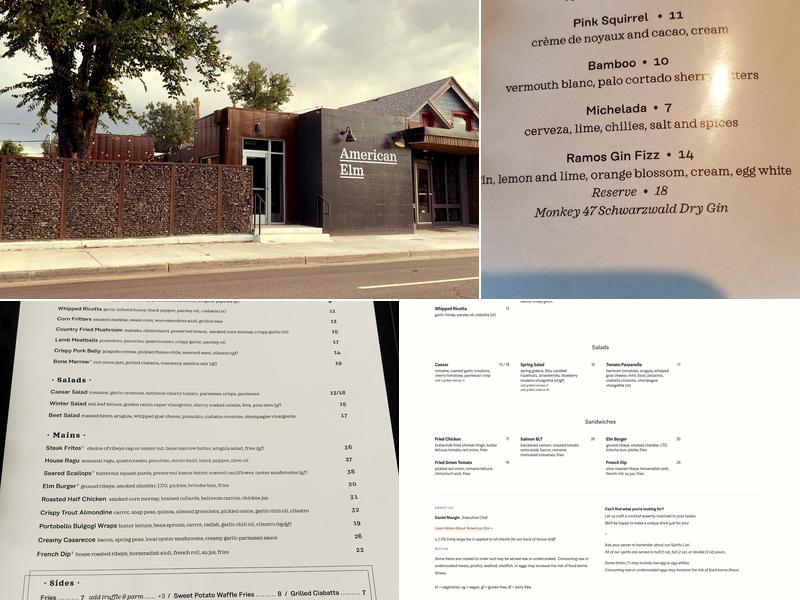 American Elm Menu