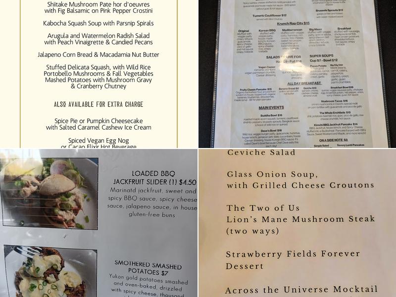 Giving Tree Cafe Menu