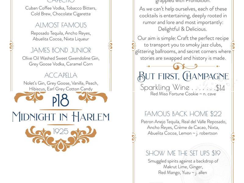 Platform 18 at Century Grand Menu