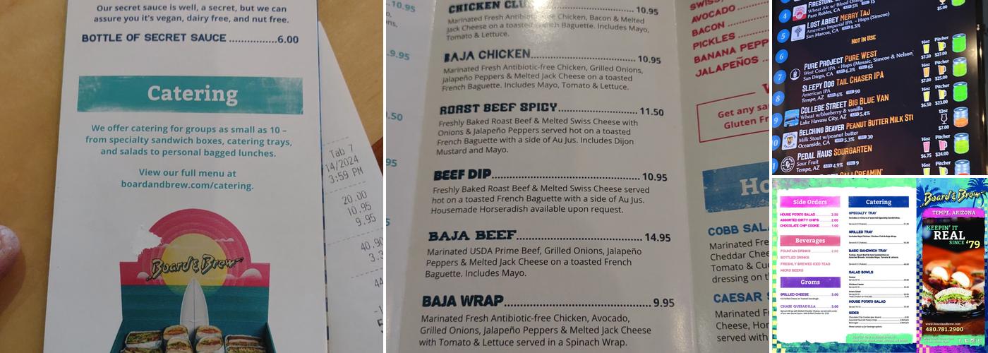 Board & Brew - Tempe Menu
