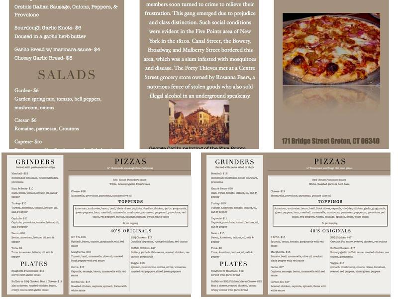 40 Thieves Menu