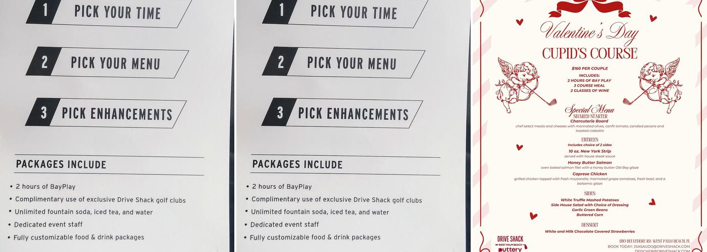 Drive Shack Menu