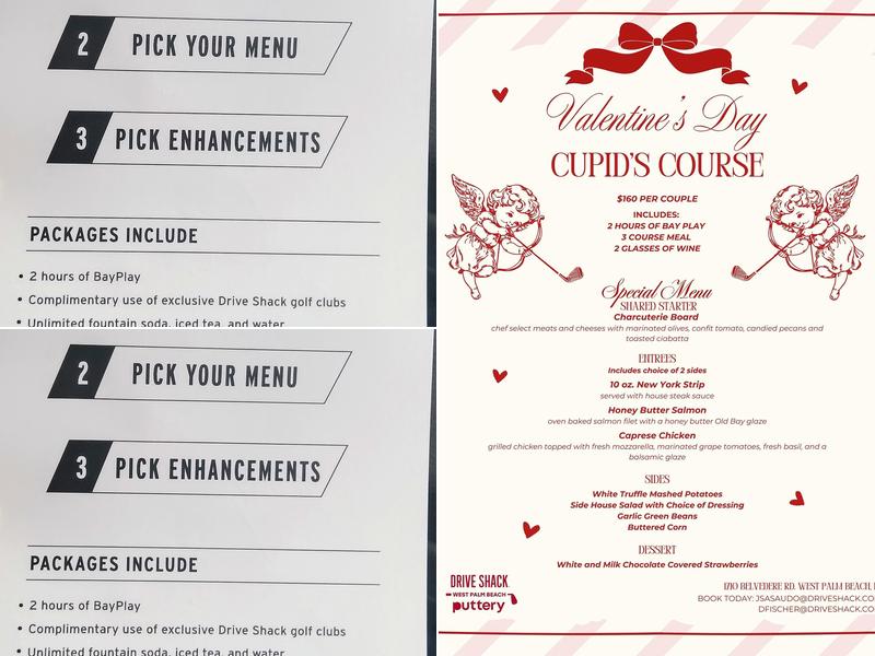 Drive Shack Menu
