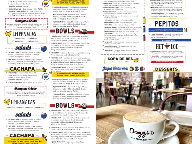 Doggi's Arepa Bar Menu