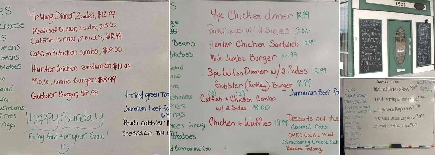 C and C Food For Your Soul Menu