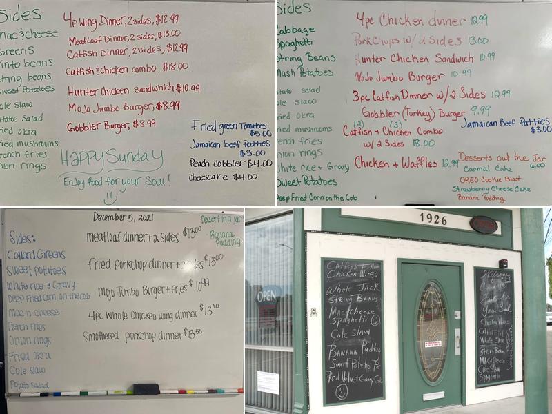 C and C Food For Your Soul Menu