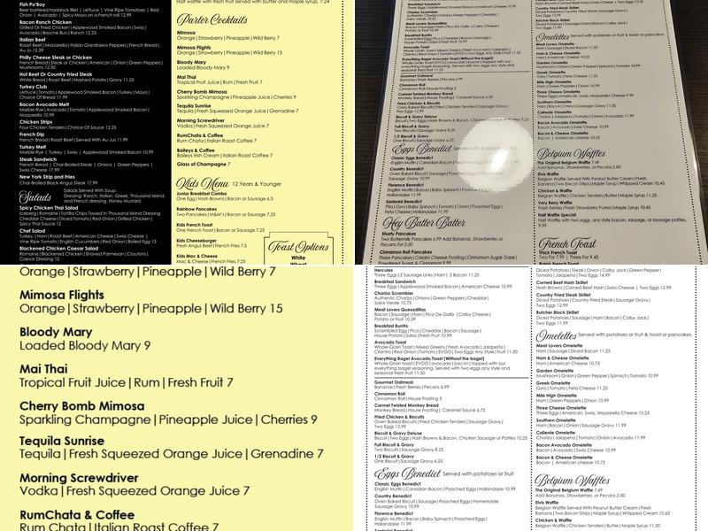 Egg Parlor Menu