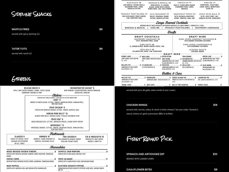 The Dime Menu