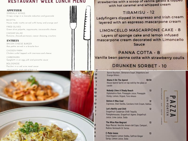 Pazza on Porter Menu