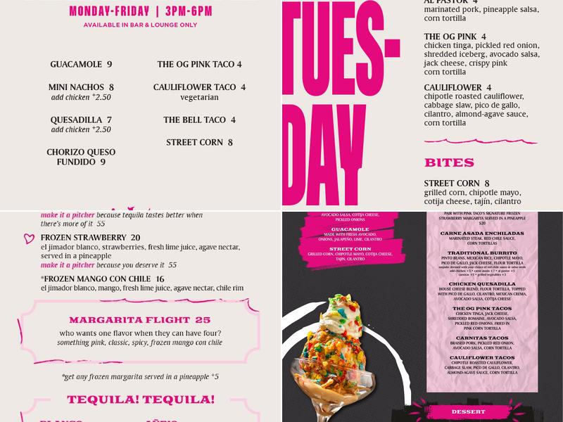 Pink Taco Menu