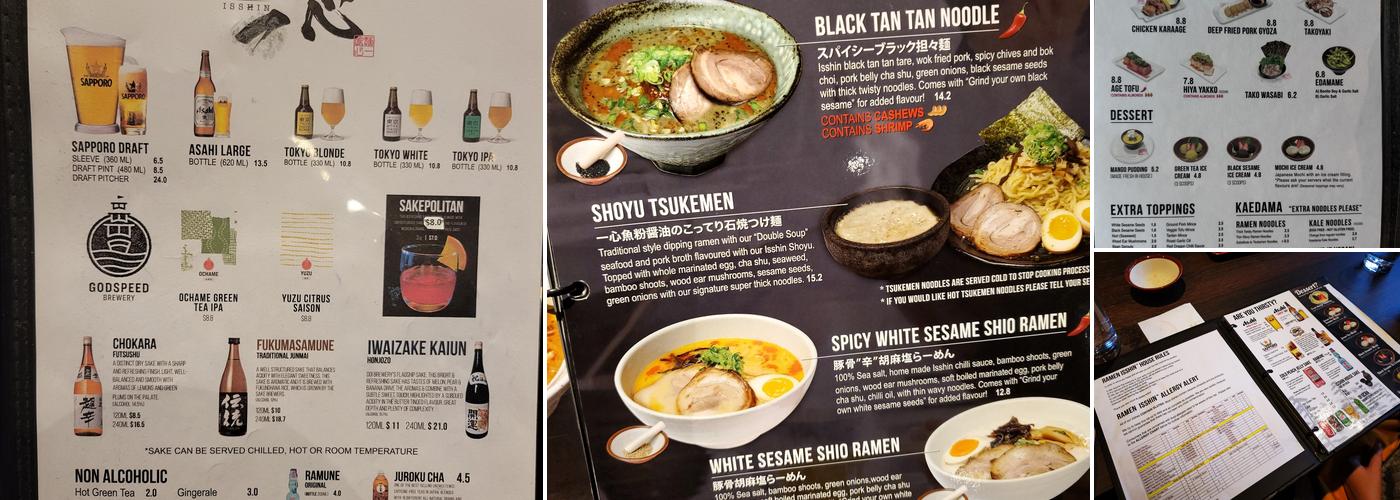 Ramen Isshin Menu