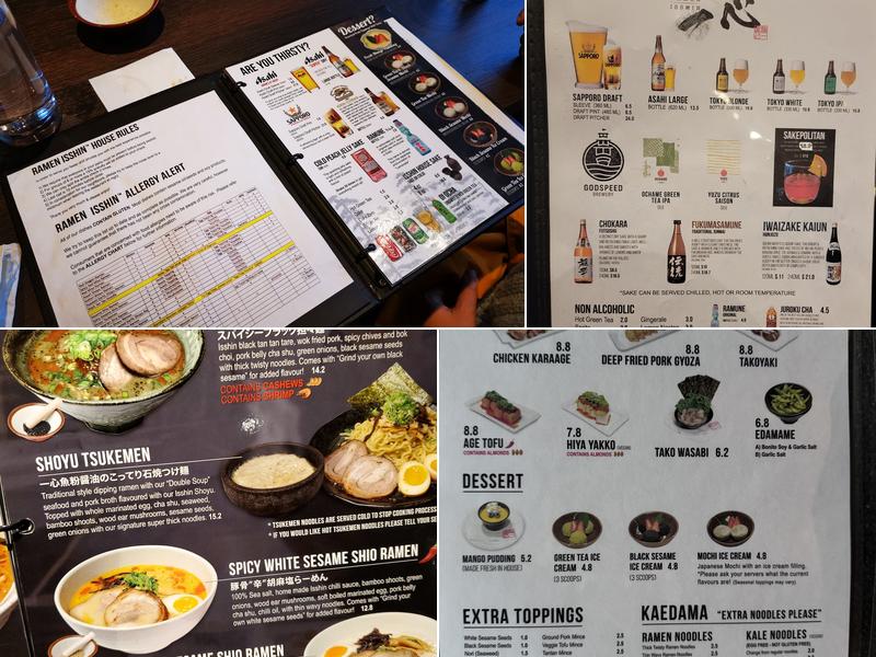 Ramen Isshin Menu