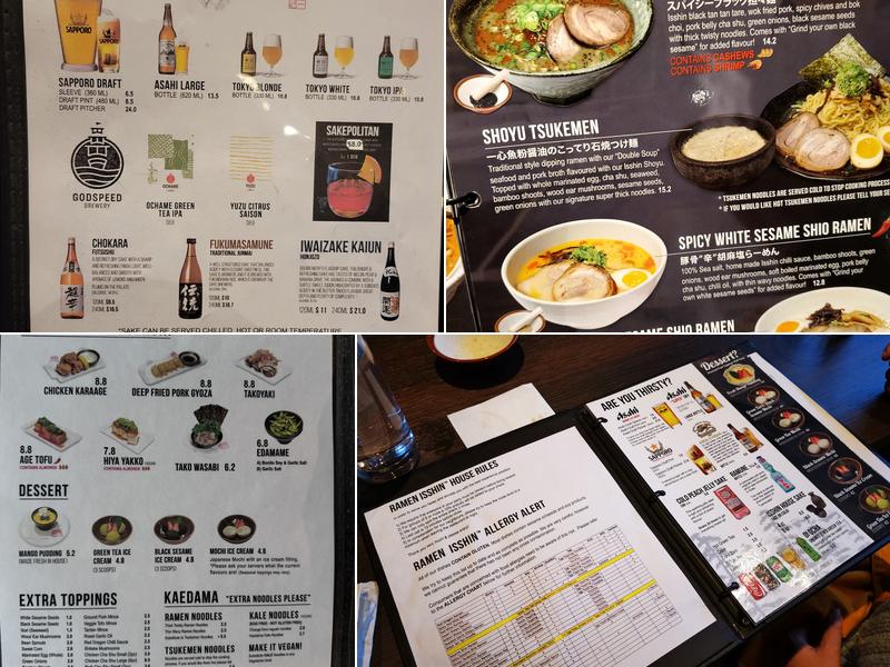 Ramen Isshin Menu