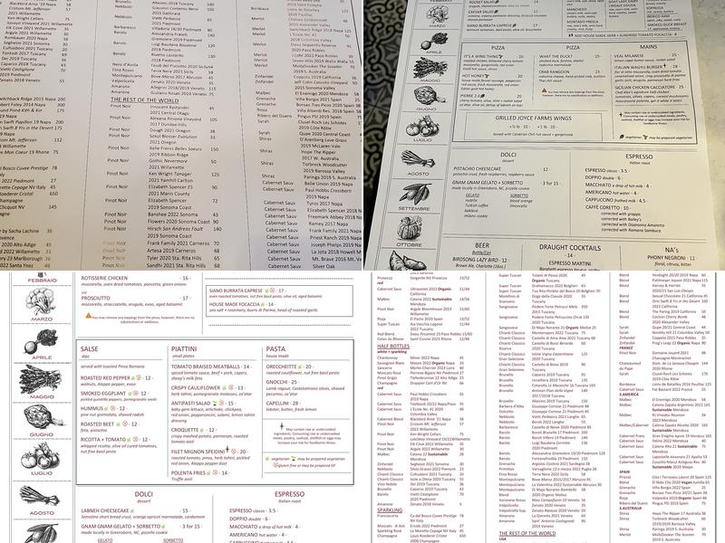 Cicchetti Menu