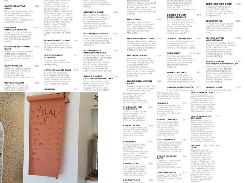 The Batch House Menu