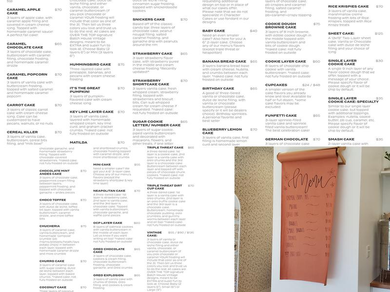 The Batch House Menu