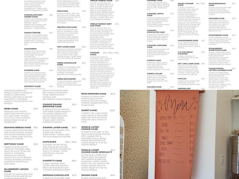 The Batch House Menu